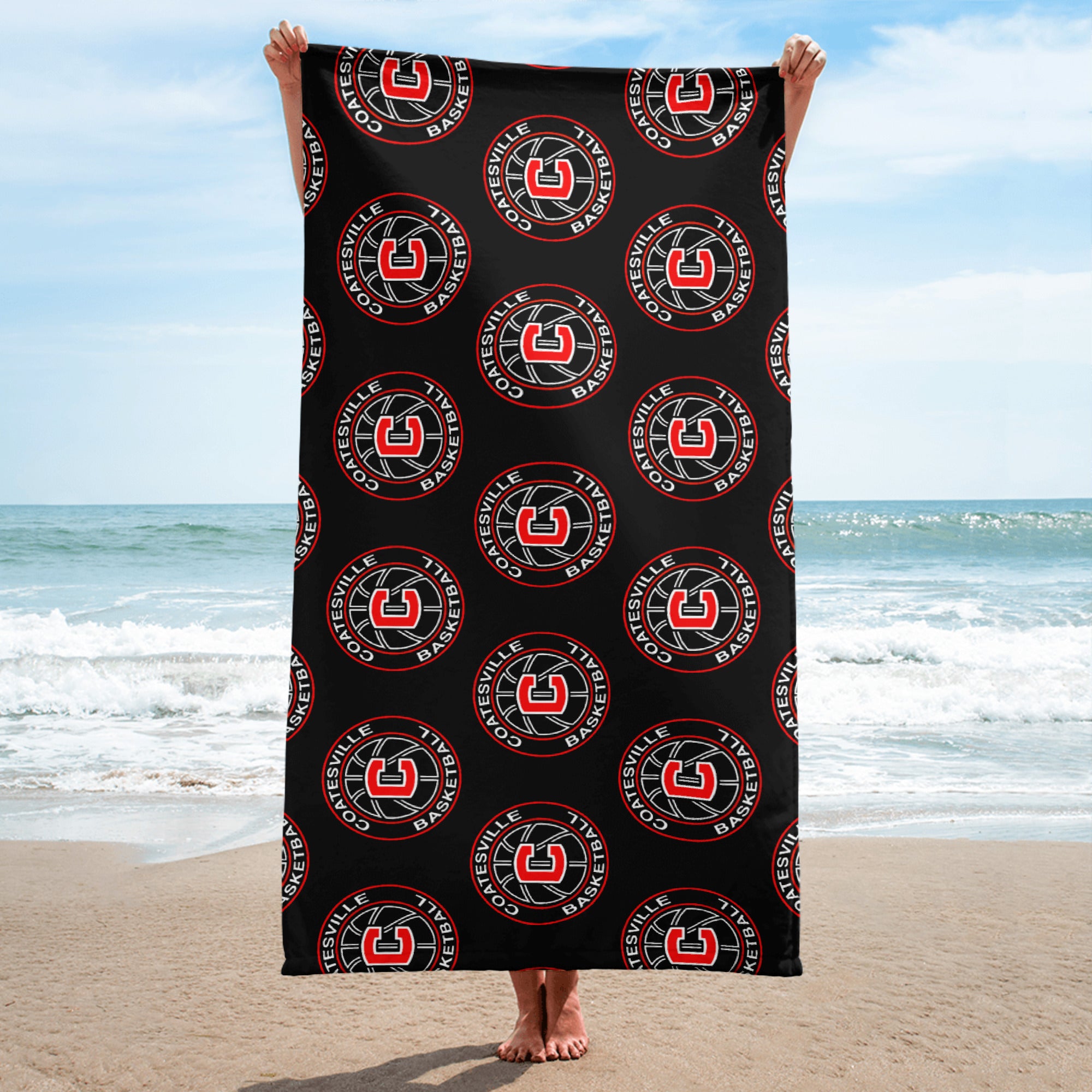 Coatesville Basketball Logo Beach Towel