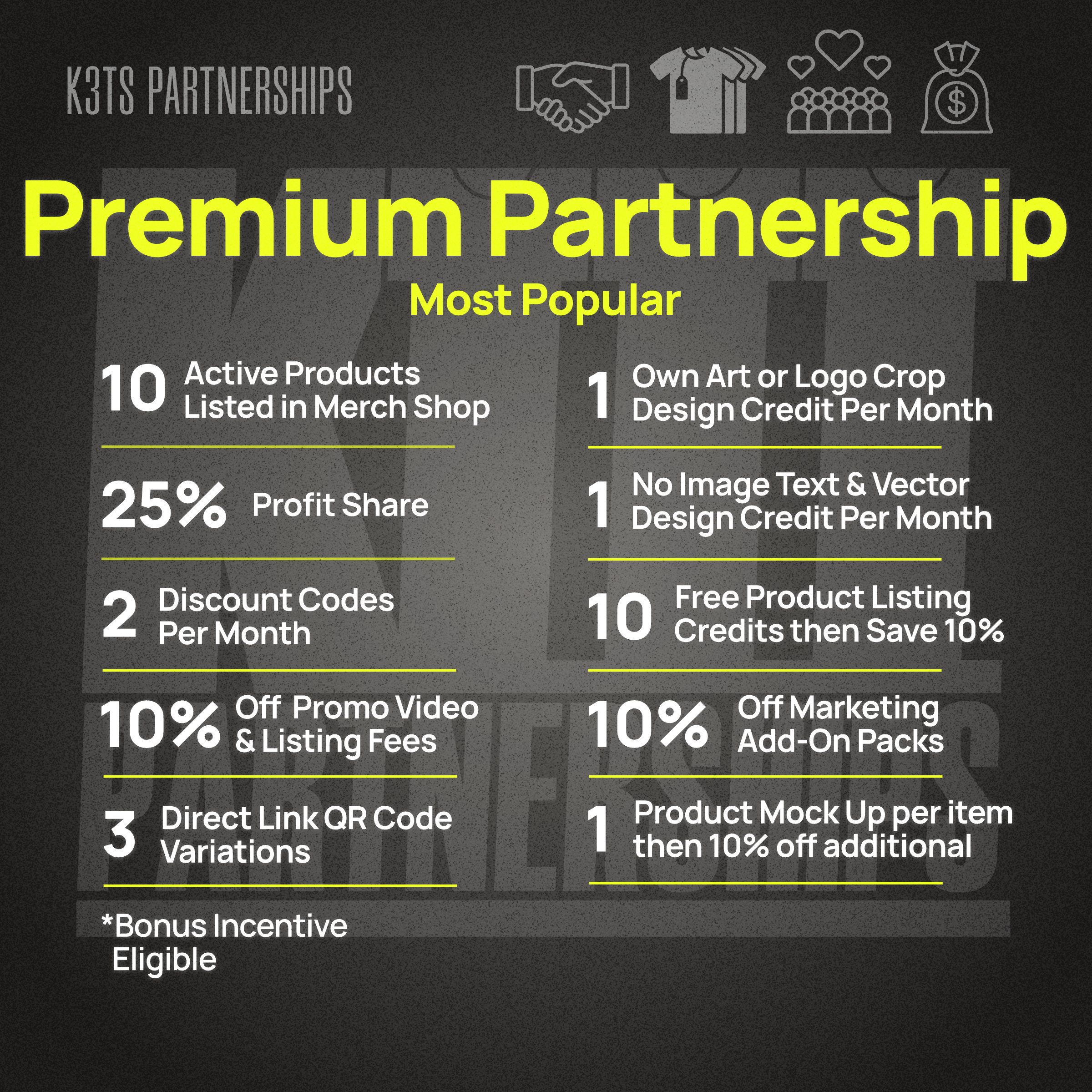 Premium Partnership ($39.99/mo or save 10% annually)