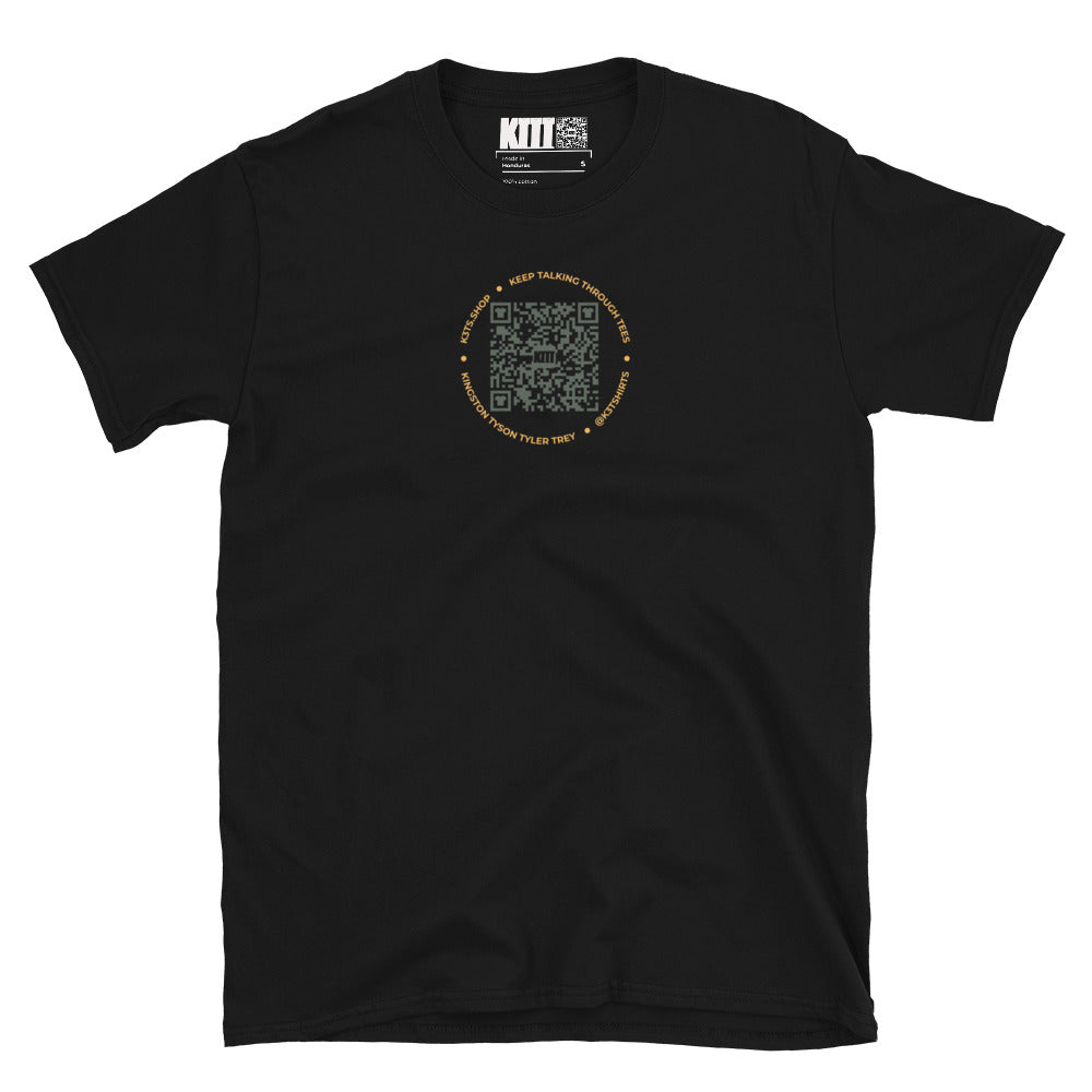 K3T’s QR Code & Slogan Short-Sleeve Unisex T-Shirt