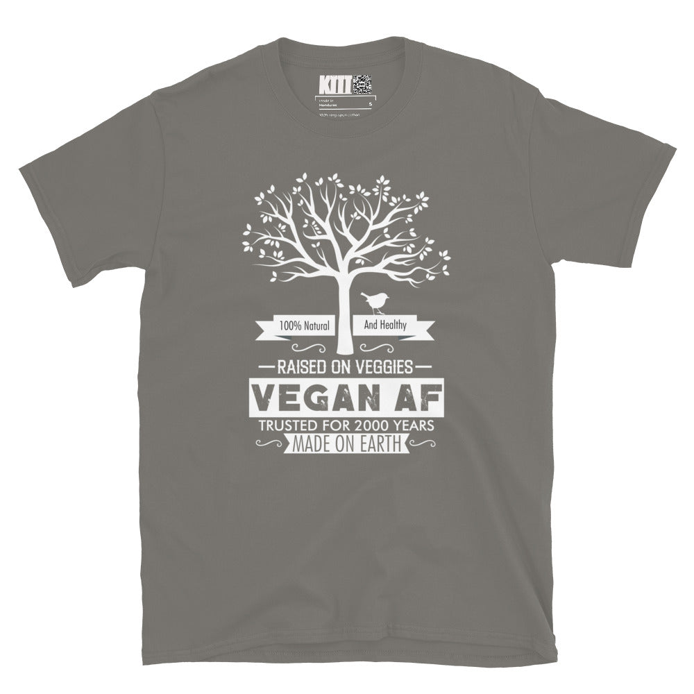 Vegan AF - Raised on Veggies Short-Sleeve Unisex T-Shirt