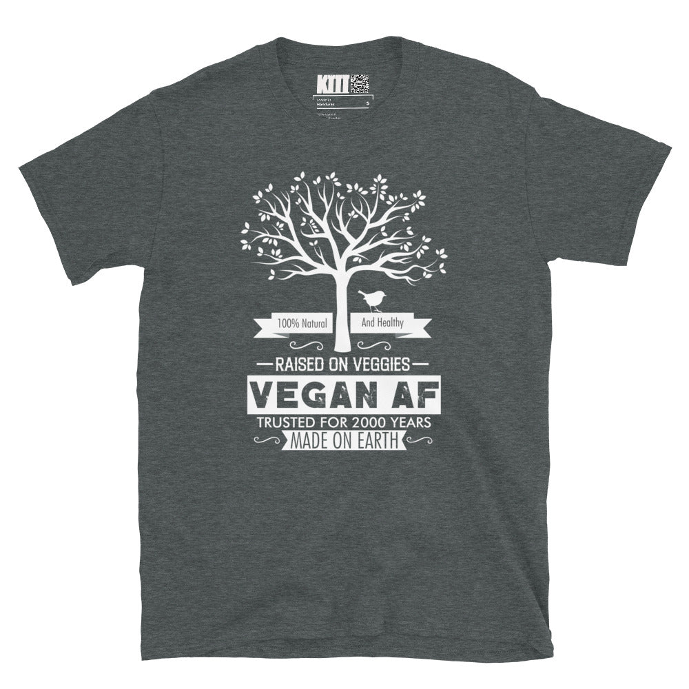 Vegan AF - Raised on Veggies Short-Sleeve Unisex T-Shirt