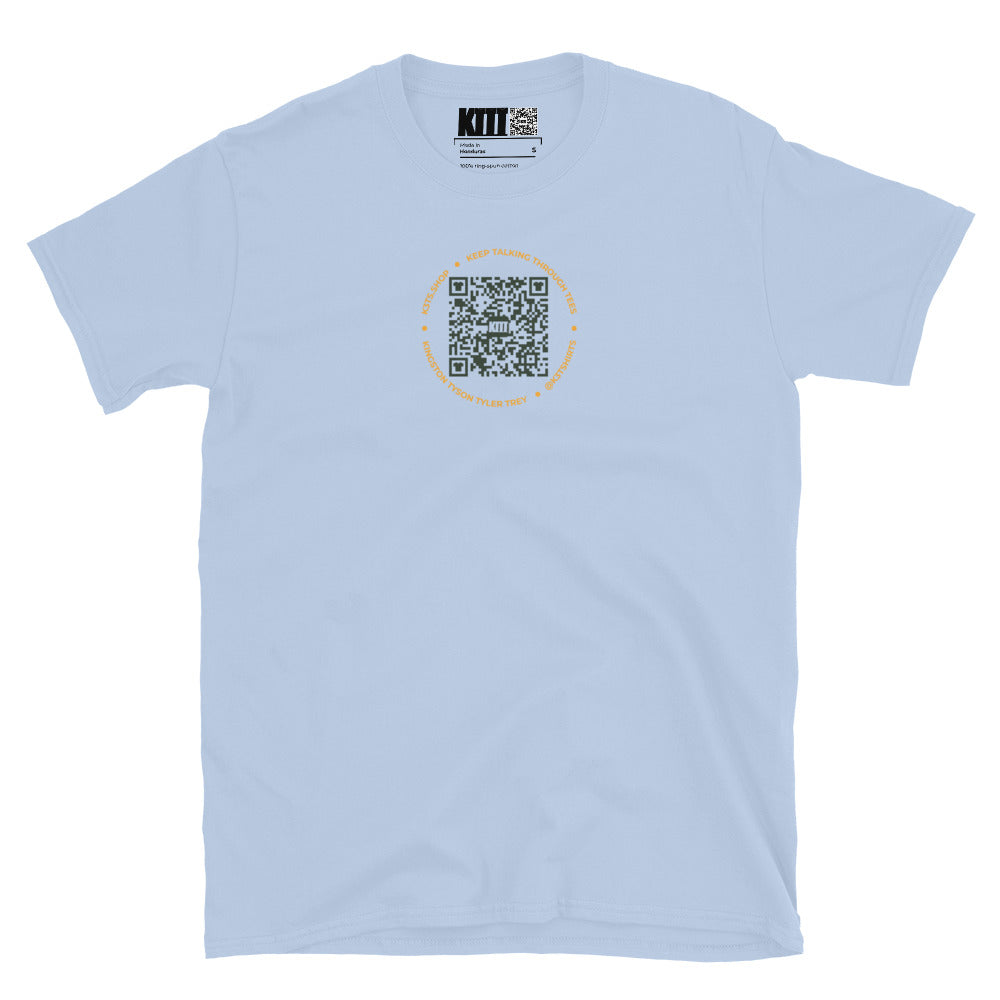 K3T’s QR Code & Slogan Short-Sleeve Unisex T-Shirt