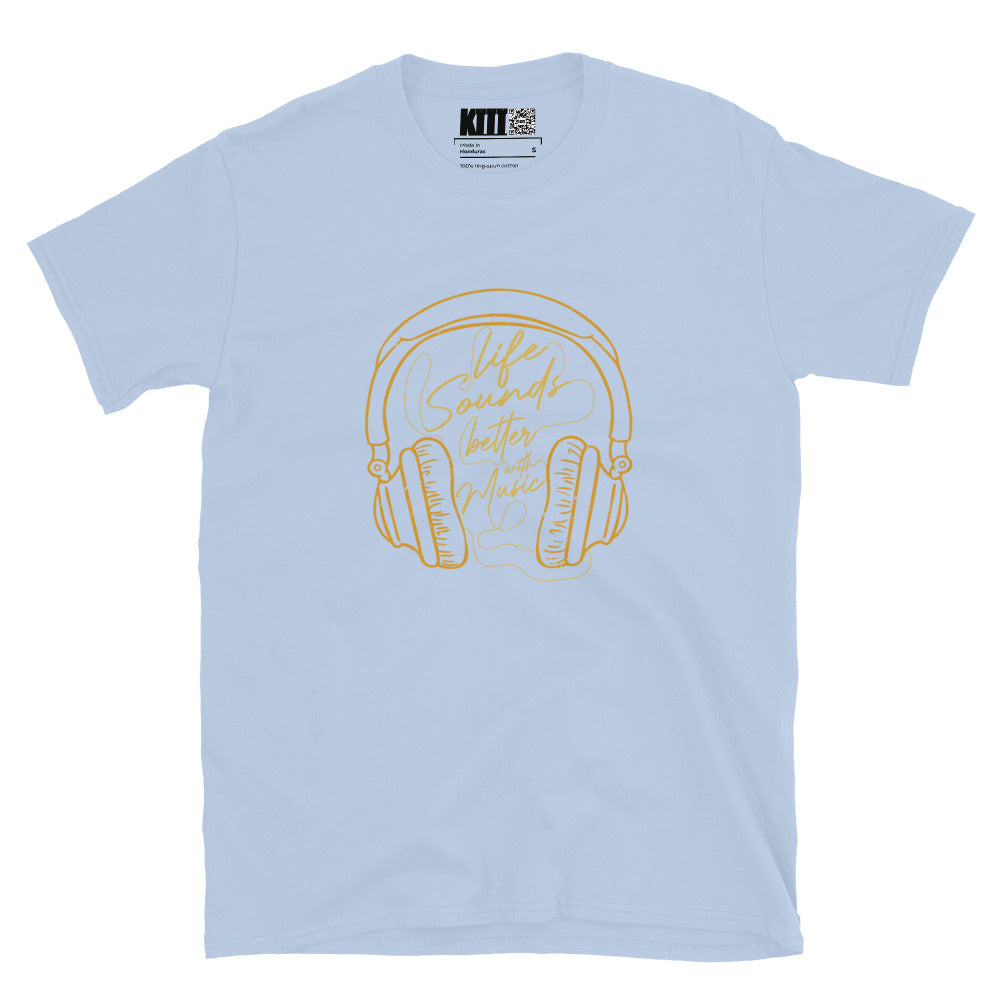 Life Sounds Better with Music - Headphone Vibes Short-Sleeve Unisex T-Shirt