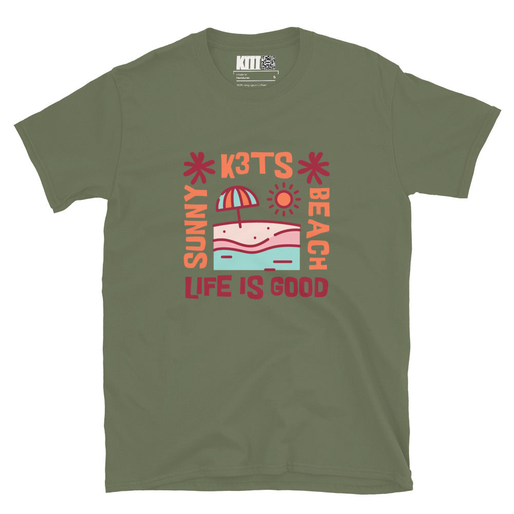 Life Is Good - K3T’s Sunny Beach Short-Sleeve Unisex T-Shirt