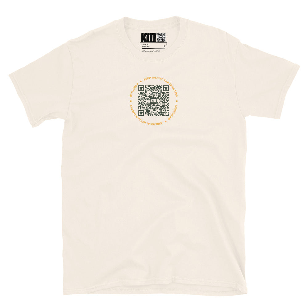 K3T’s QR Code & Slogan Short-Sleeve Unisex T-Shirt