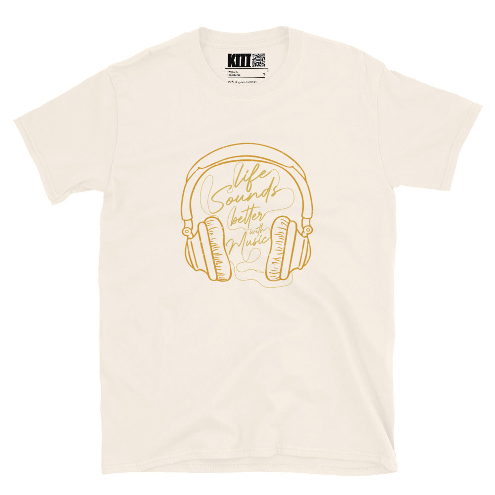 Life Sounds Better with Music - Headphone Vibes Short-Sleeve Unisex T-Shirt