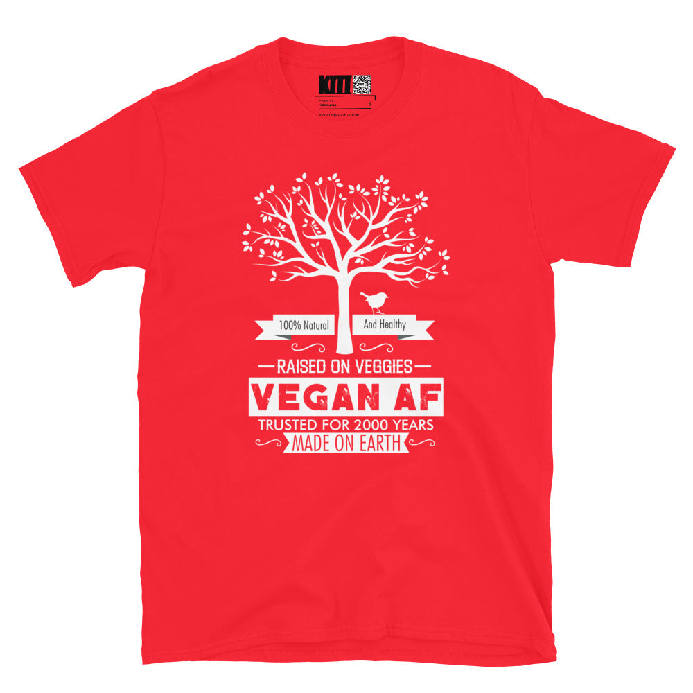 Vegan AF - Raised on Veggies Short-Sleeve Unisex T-Shirt