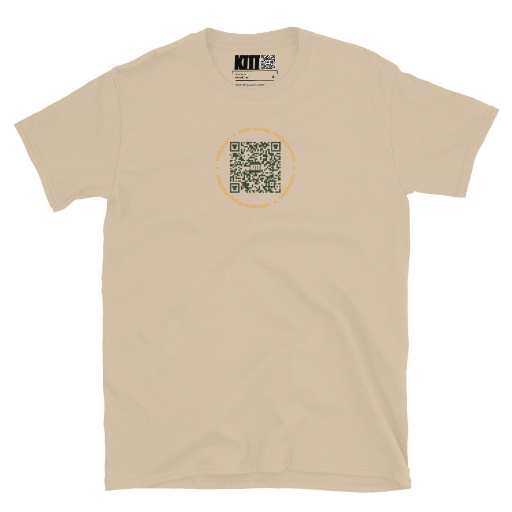 K3T’s QR Code & Slogan Short-Sleeve Unisex T-Shirt