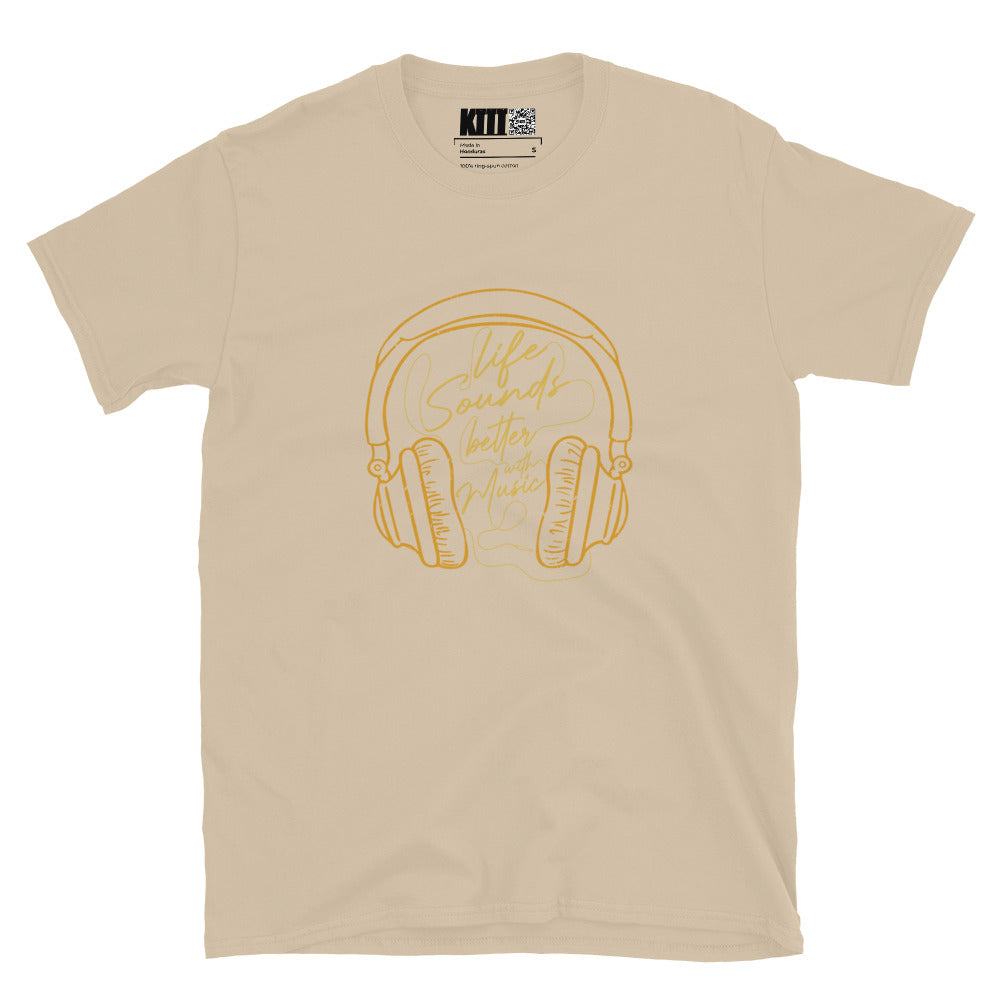 Life Sounds Better with Music - Headphone Vibes Short-Sleeve Unisex T-Shirt