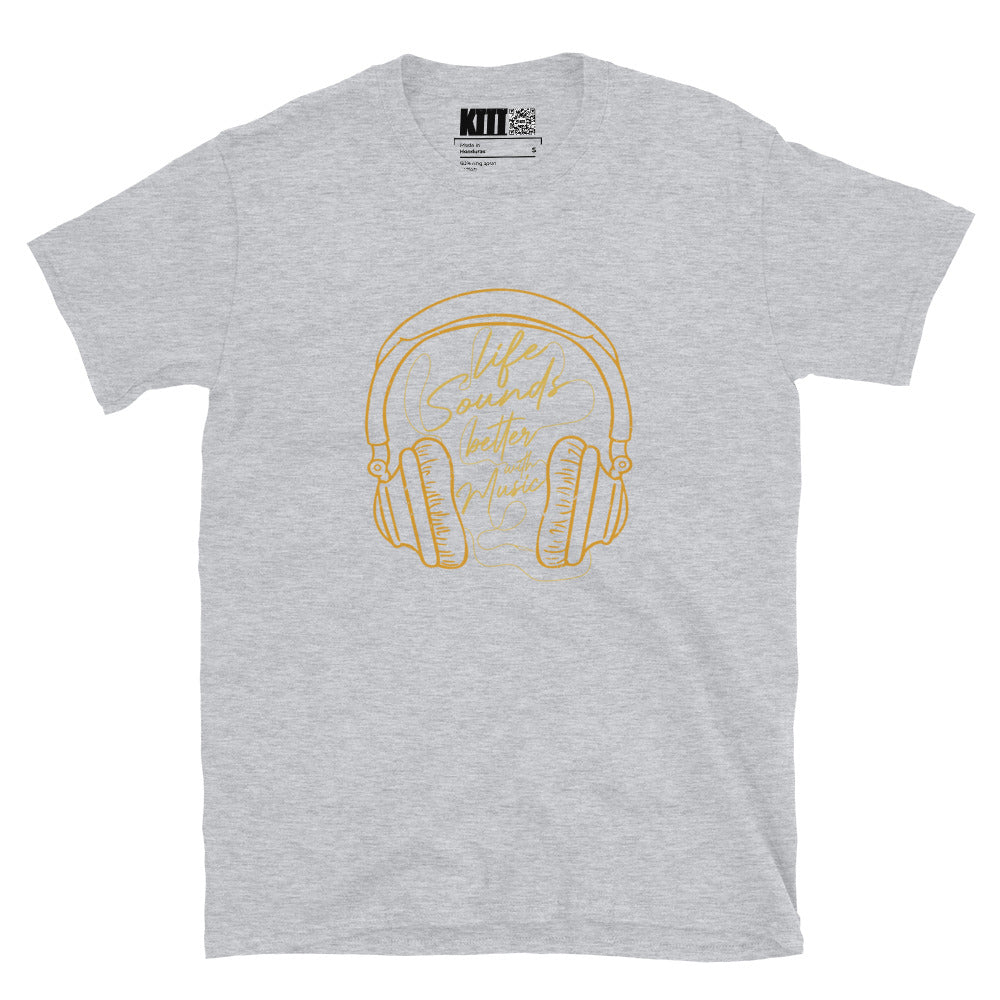 Life Sounds Better with Music - Headphone Vibes Short-Sleeve Unisex T-Shirt