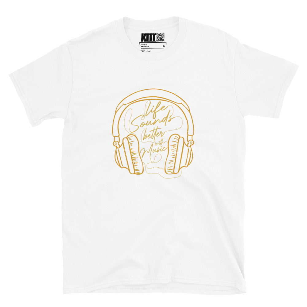 Life Sounds Better with Music - Headphone Vibes Short-Sleeve Unisex T-Shirt