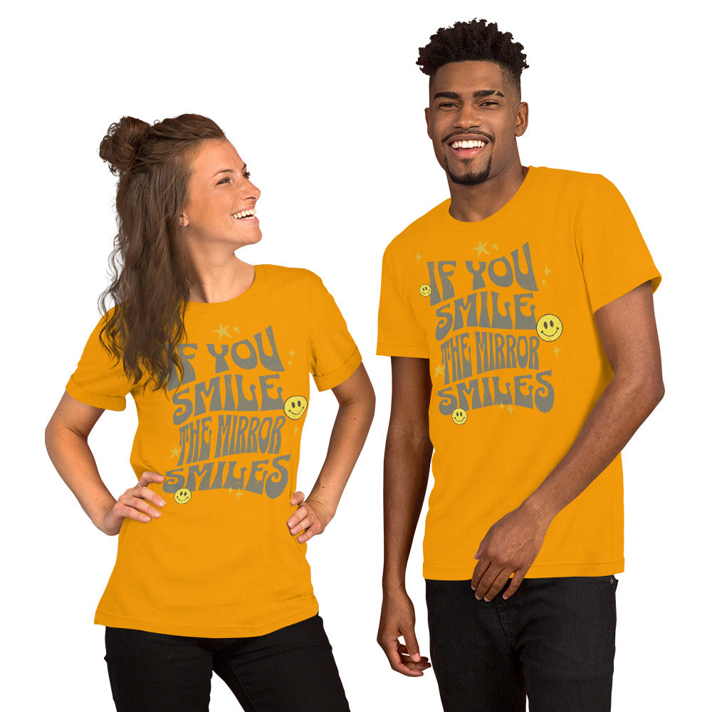 If You Smile The Mirror Smiles – Positive & Inspirational Unisex T-shirt